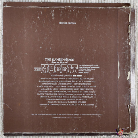Rankin / Bass – The Hobbit: The Complete Original Soundtrack vinyl record back cover