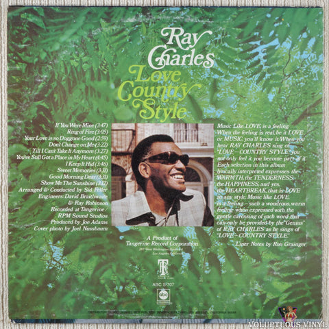 Ray Charles – Love Country Style vinyl record back cover