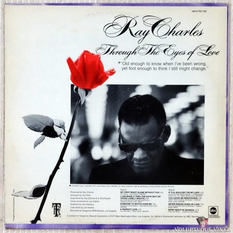 Ray Charles ‎– Through The Eyes Of Love vinyl record back cover