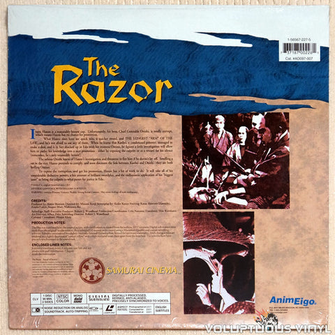 Razor 1: Sword of Justice laserdisc back cover