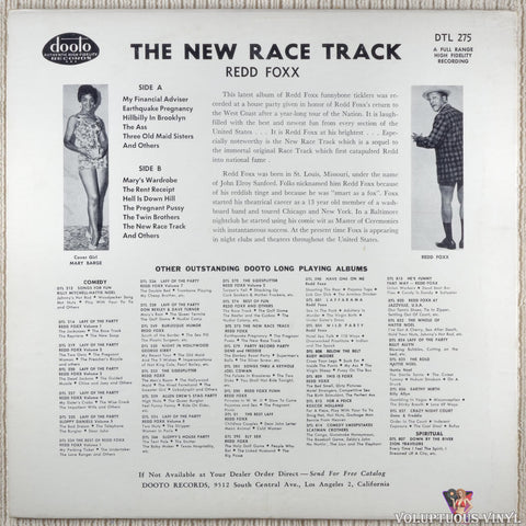 Redd Foxx ‎– The New Race Track vinyl record back cover