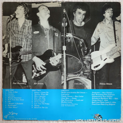 The Replacements ‎– Sorry Ma, Forgot To Take Out The Trash - Vinyl Record - Back Cover