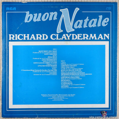 Richard Clayderman ‎– Buon Natale vinyl record back cover