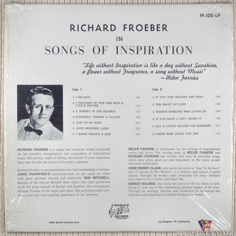 Richard Froeber ‎– Songs Of Inspiration vinyl record back cover