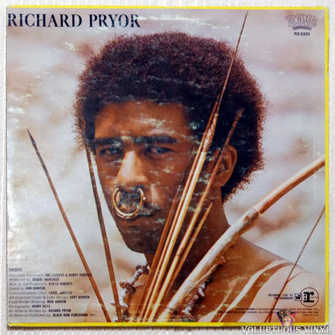 Richard Pryor ‎– Richard Pryor vinyl record back cover