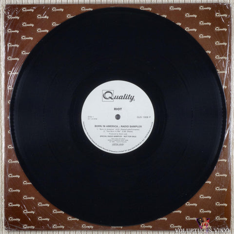 Riot ‎– Born In America - Radio Sampler vinyl record Side 1