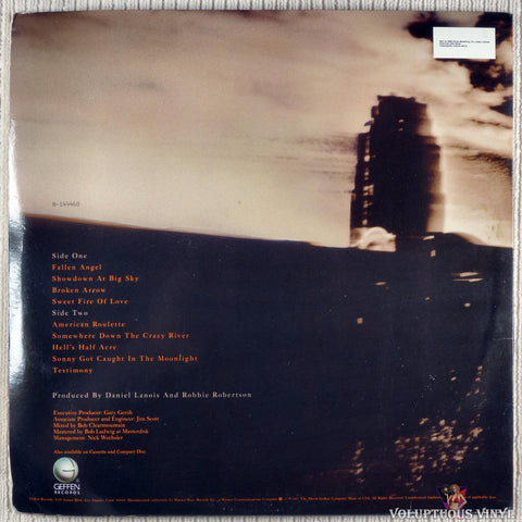 Robbie Robertson ‎– Robbie Robertson vinyl record back cover