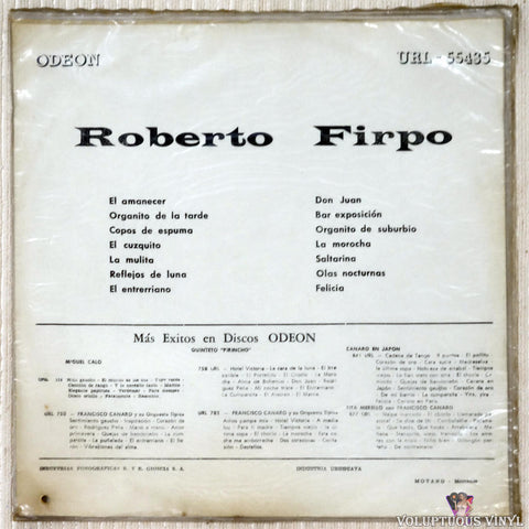 Roberto Firpo Y Su Cuarteto Típico ‎– El Amanecer vinyl record back cover