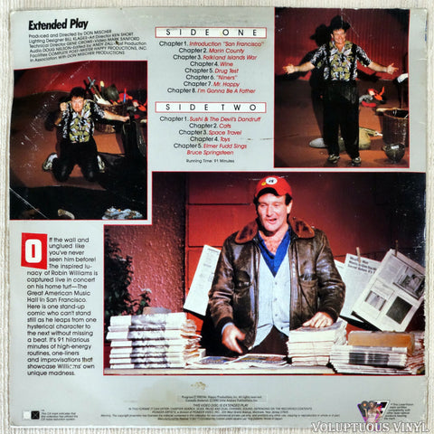 Robin Williams: An Evening with Robin Williams laserdisc back cover