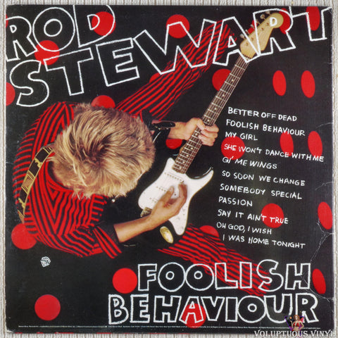 Rod Stewart – Foolish Behaviour vinyl record back cover