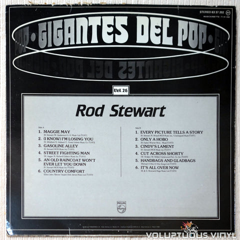 Rod Stewart ‎– Gigantes Del Pop Vol. 26 vinyl record back cover