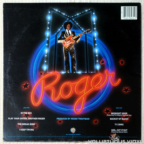Roger ‎– The Saga Continues... vinyl record back cover