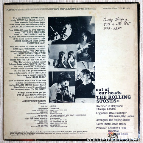 The Rolling Stones ‎– Out Of Our Heads - Vinyl Record - Back Cover