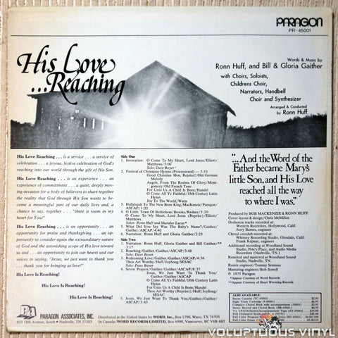Ronn Huff ‎– His Love... Reaching vinyl record back cover