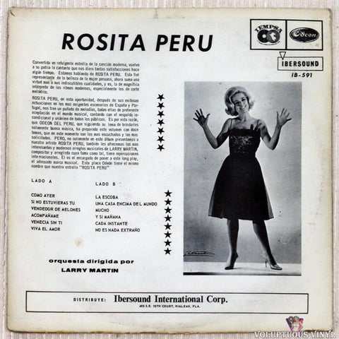Rosita Perú ‎– La Escoba vinyl record back cover