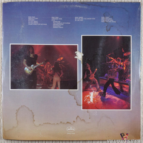 Rush ‎– All The World's A Stage vinyl record back cover