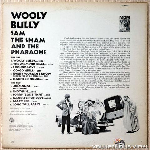 Sam The Sham And The Pharaohs ‎– Wooly Bully - Vinyl Record - Back Cover
