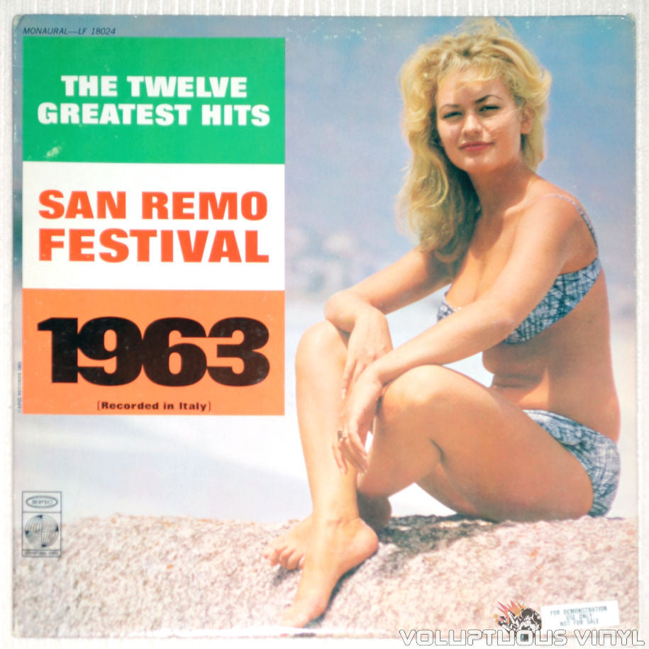 San Remo Festival 1963: The Twelve Greatest Hits - Vinyl Record - Front Cover Bikini Babe