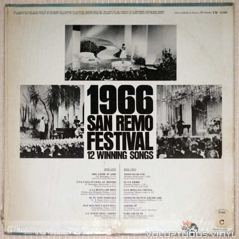 San Remo Festival 1966: 12 Winning Songs - Vinyl Record - Back Cover