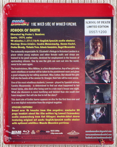 School Of Death Blu-ray back cover