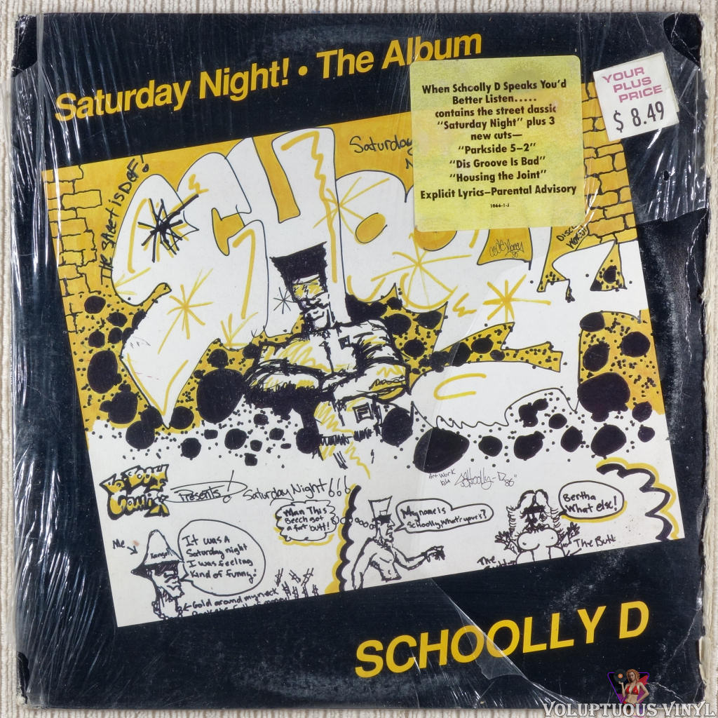 Schoolly D ‎– Saturday Night! • The Album vinyl record front cover