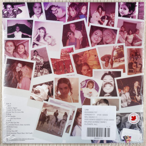 Selena Gomez ‎– Rare vinyl record back cover