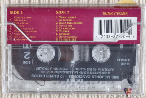 Selena ‎– Mis Mejores Canciones • 17 Super Exitos cassette tape back cover