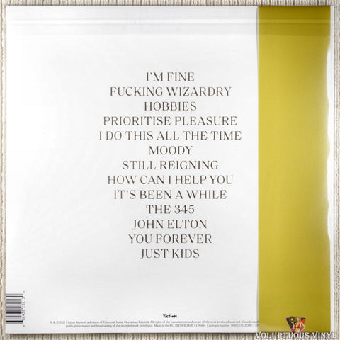 Self Esteem – Prioritise Pleasure vinyl record back cover