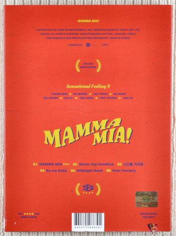 SF9 – Mamma Mia! CD back cover