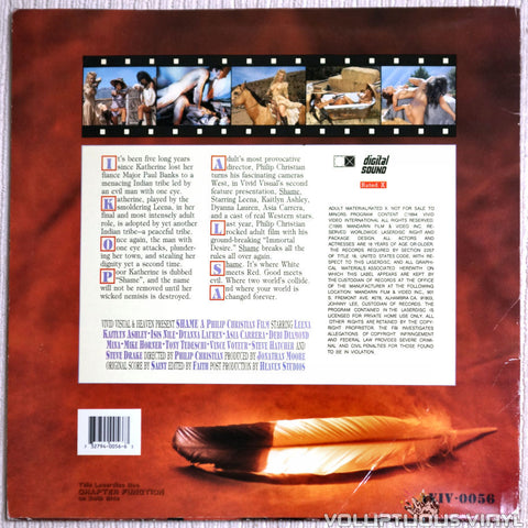 Shame - LaserDisc - Back Cover