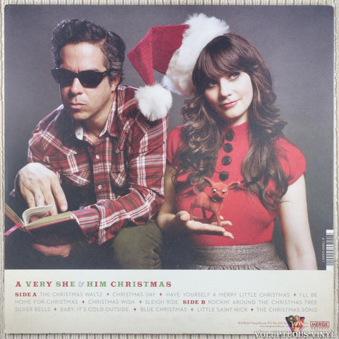 She & Him – A Very She & Him Christmas vinyl record back cover