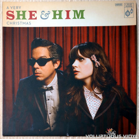 She & Him ‎– A Very She & Him Christmas vinyl record front cover
