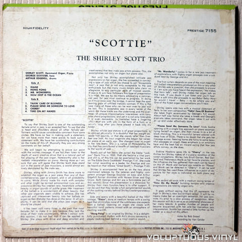 Shirley Scott ‎– "Scottie" vinyl record back cover