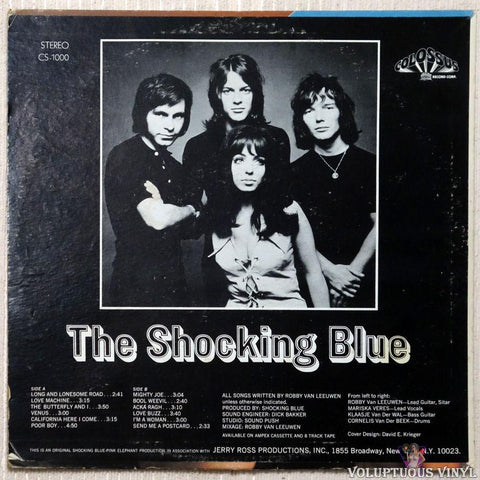 Shocking Blue – The Shocking Blue vinyl record back cover