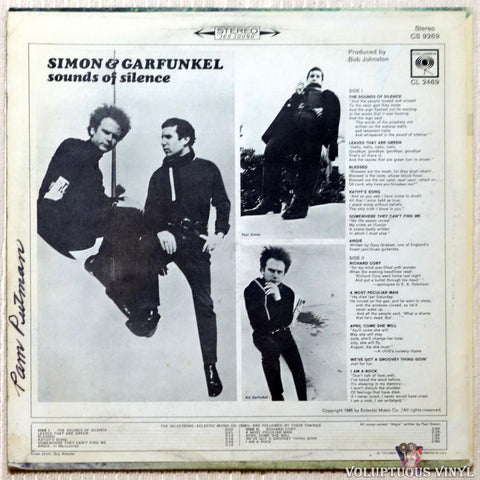 Simon & Garfunkel ‎– Sounds Of Silence vinyl record back cover