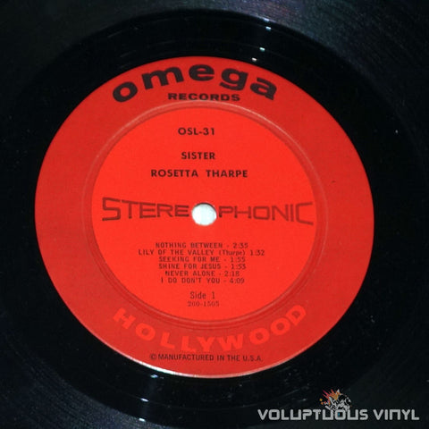 Sister Rosetta Tharpe ‎– Sister Rosetta Tharpe - Omega Vinyl Record Label