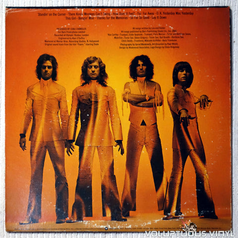 Slade ‎– Slade In Flame - Vinyl Record - Back Cover