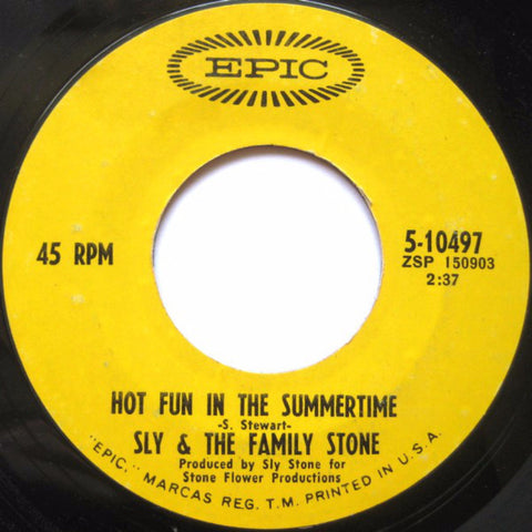 Sly & The Family Stone – Hot Fun In The Summertime / Fun (1969) 7" Single