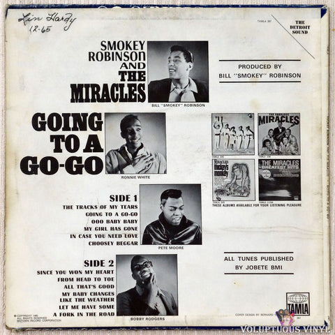 Smokey Robinson And The Miracles ‎– Going To A Go-Go vinyl record back cover