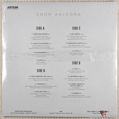 Snoh Aalegra ‎– - Ugh, Those Feels Again vinyl record back cover