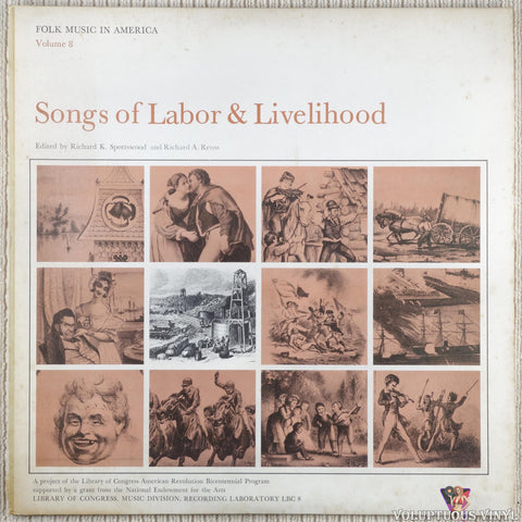 Various – Songs Of Labor & Livelihood vinyl record front cover