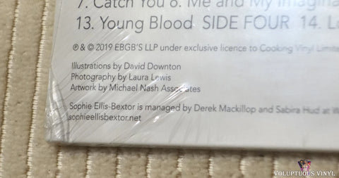 Sophie Ellis-Bextor ‎– The Song Diaries vinyl record back cover bottom left corner