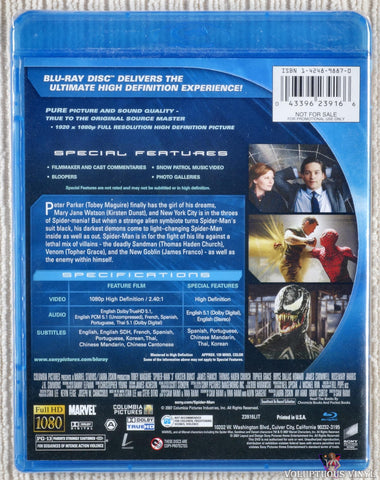 Spider-Man 3 Blu-ray back cover