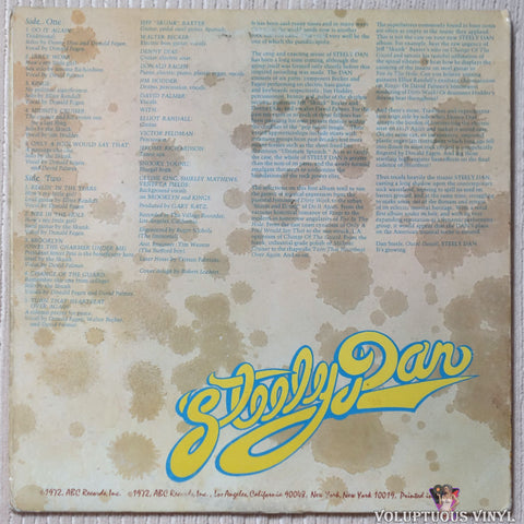 Steely Dan ‎– Can't Buy A Thrill vinyl record back cover