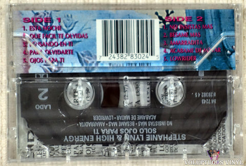 Stephanie Lynn & High Energy ‎– Solo Ojos Para Ti cassette tape back cover