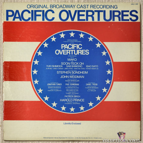 Stephen Sondheim ‎– Pacific Overtures vinyl record back cover