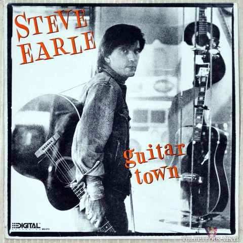 Steve Earle ‎– Guitar Town vinyl record front cover