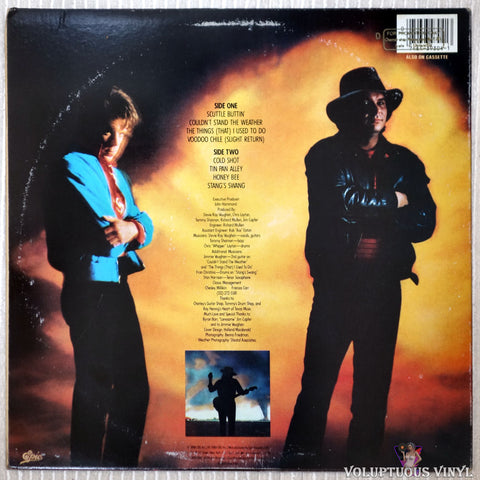 Stevie Ray Vaughan And Double Trouble ‎– Couldn't Stand The Weather vinyl record back cover