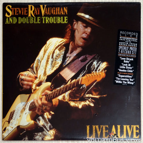 Stevie Ray Vaughan And Double Trouble ‎– Live Alive - Vinyl Record - Front Cover