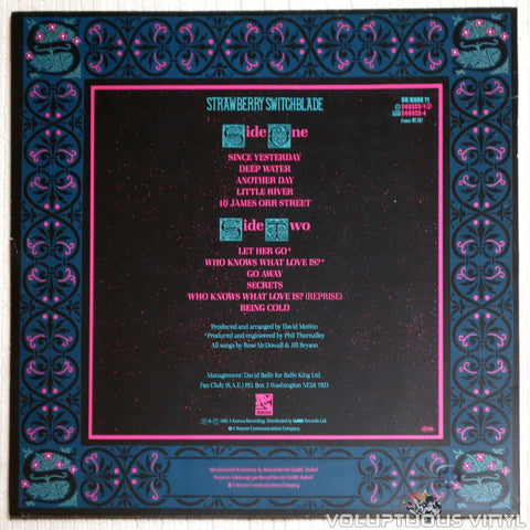 Strawberry Switchblade ‎– Strawberry Switchblade - Vinyl Record - Back Cover